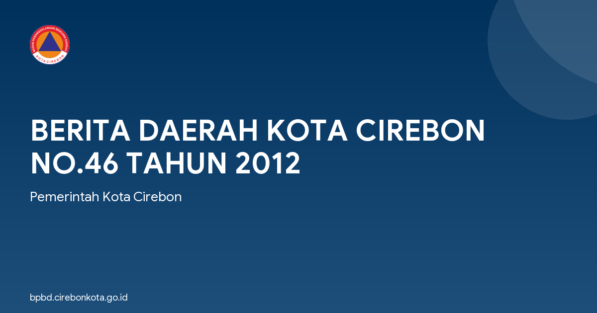 BERITA DAERAH KOTA CIREBON NO.46 TAHUN 2012