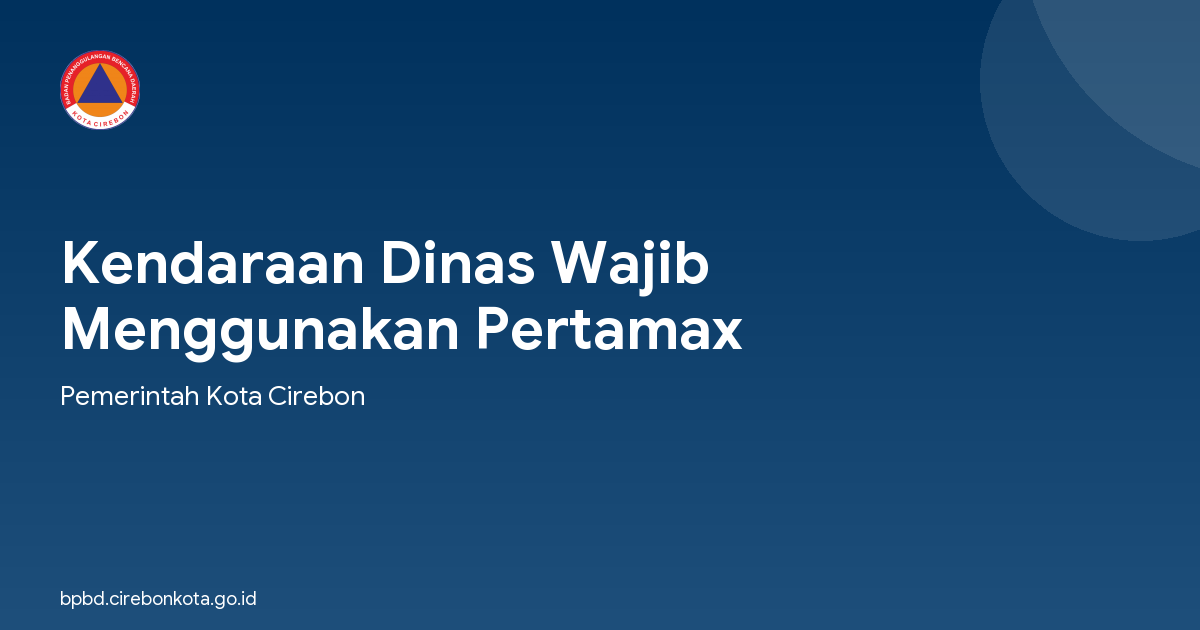Kendaraan Dinas Wajib Menggunakan Pertamax