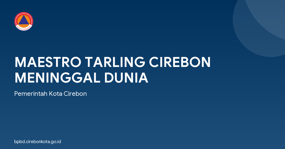 MAESTRO TARLING CIREBON MENINGGAL DUNIA
