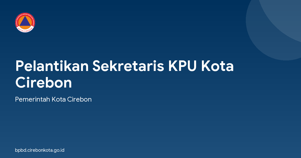 Pelantikan Sekretaris KPU Kota Cirebon