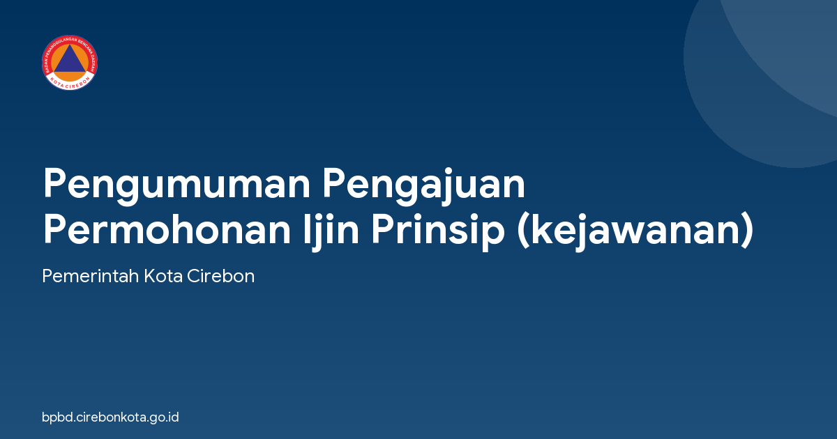 Pengumuman Pengajuan Permohonan Ijin Prinsip (kejawanan)