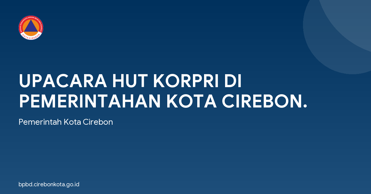 UPACARA HUT KORPRI DI PEMERINTAHAN KOTA CIREBON.