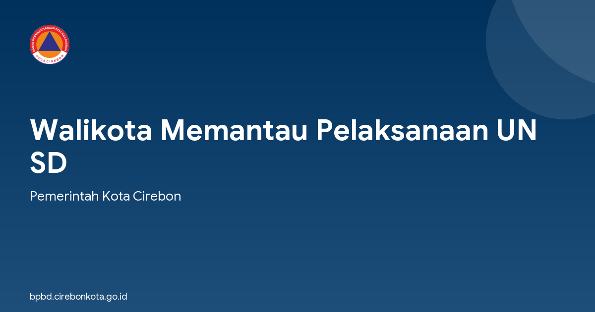 Walikota Memantau Pelaksanaan UN SD