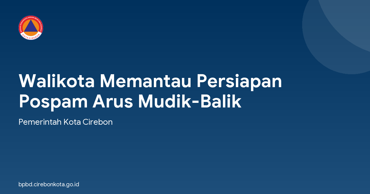 Walikota Memantau Persiapan Pospam Arus Mudik-Balik
